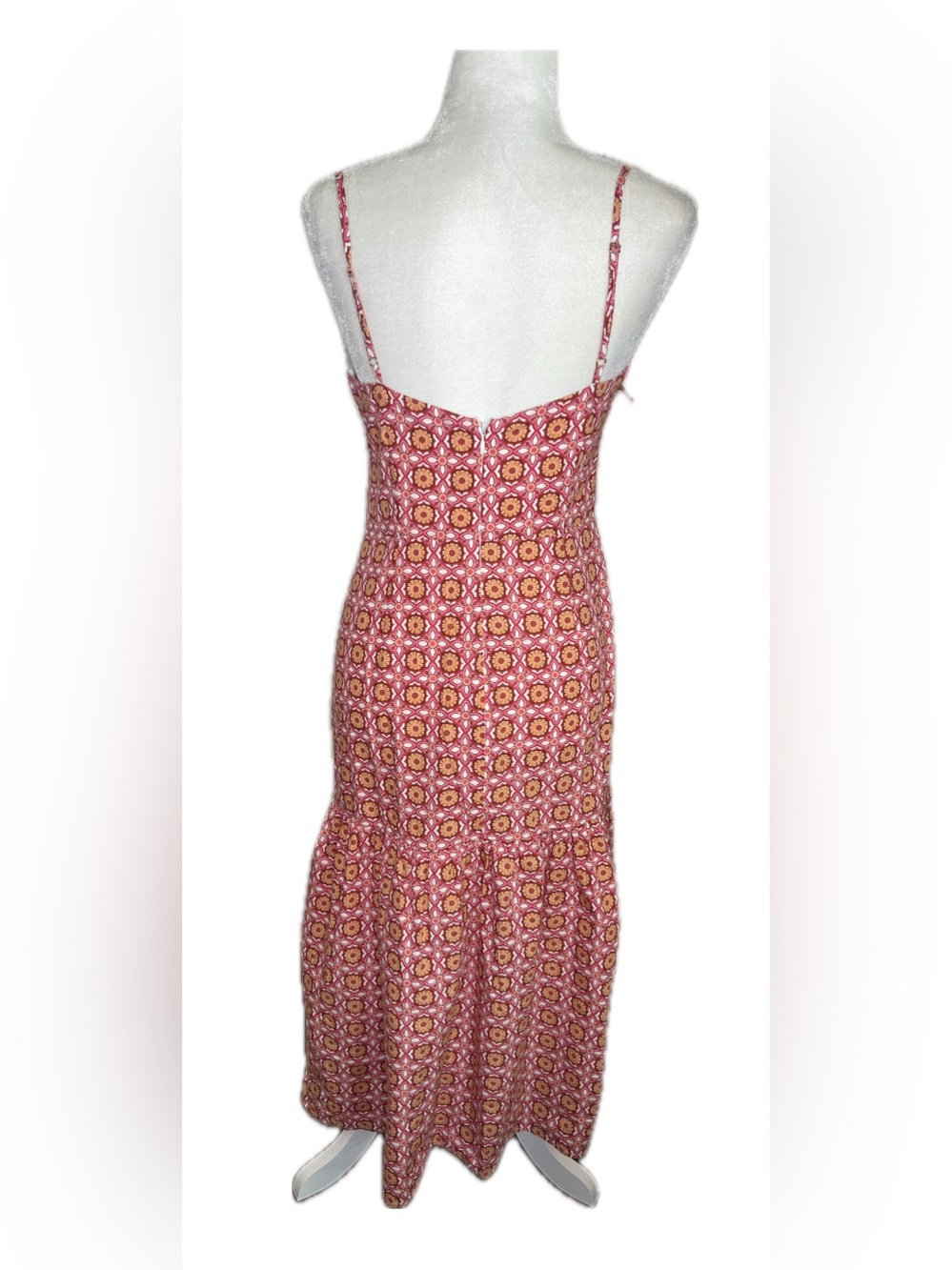 Minkpink Jeeta Pink Patterned Midi Strappy Sun Dress Knot Bow Front M Medium - Picture 6 of 12